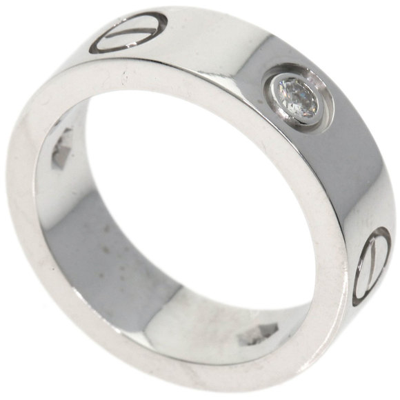 CARTIER 18k White Gold Diamond Love Ring #49 - Picture 1 of 9